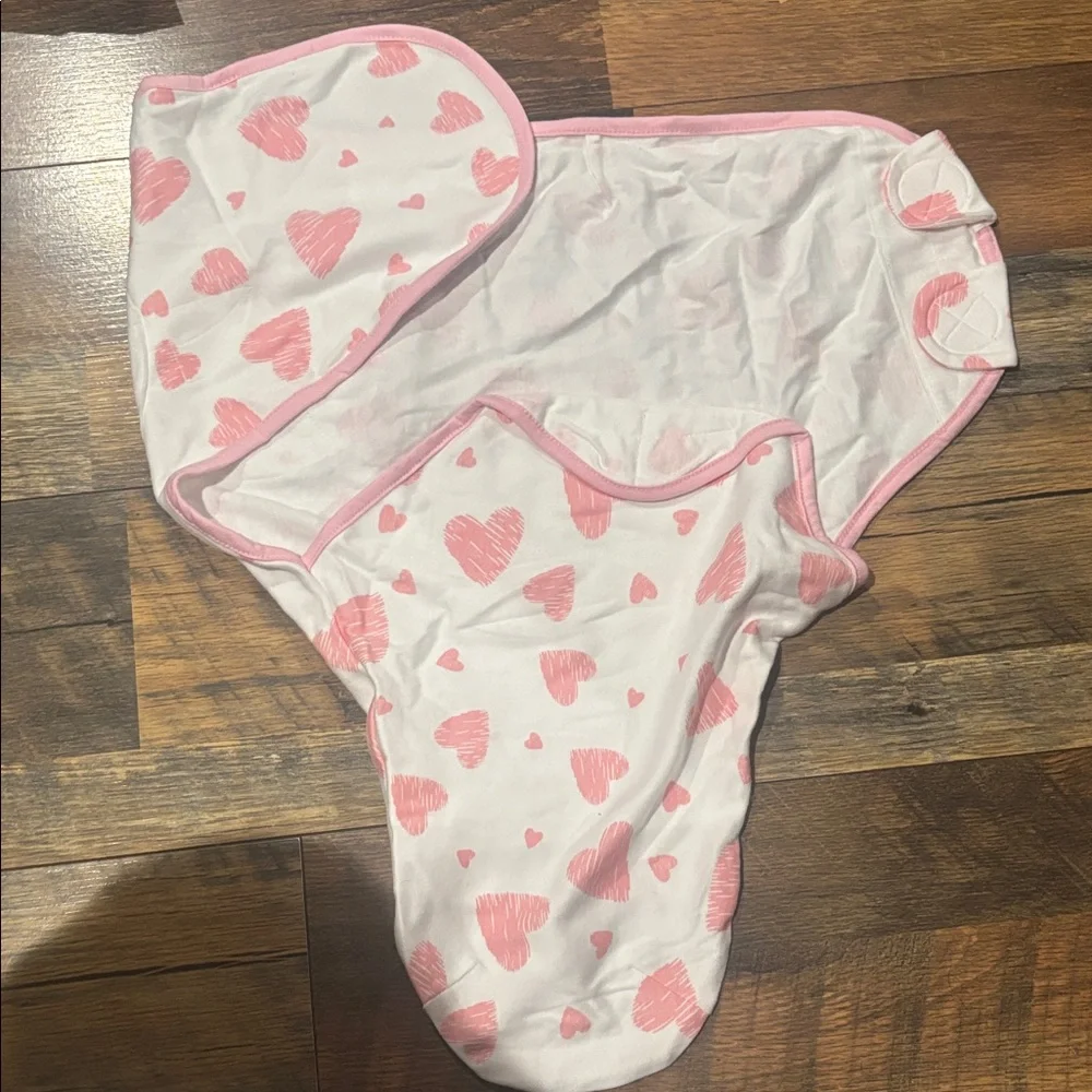 Pink Heart Baby Swaddle Blanket